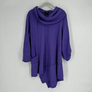 Ali Miles top Women’s small S purple  tunic oversized relaxed workwear business